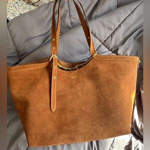 Coach suede gramercy tote, color brown